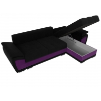 Угловой диван Нэстор (микровельвет чёрный фиолетовый) - Изображение 4